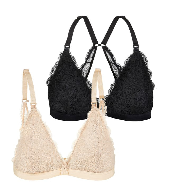 Nursing Bralette 2.0 Bundle (Black-Nude)