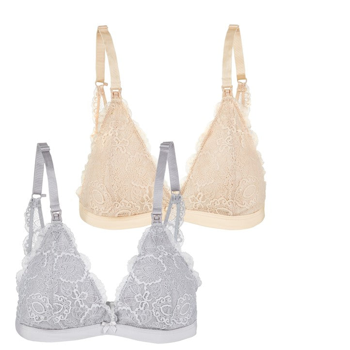 Nursing Bralette 2.0 Bundle (Grey-Nude)