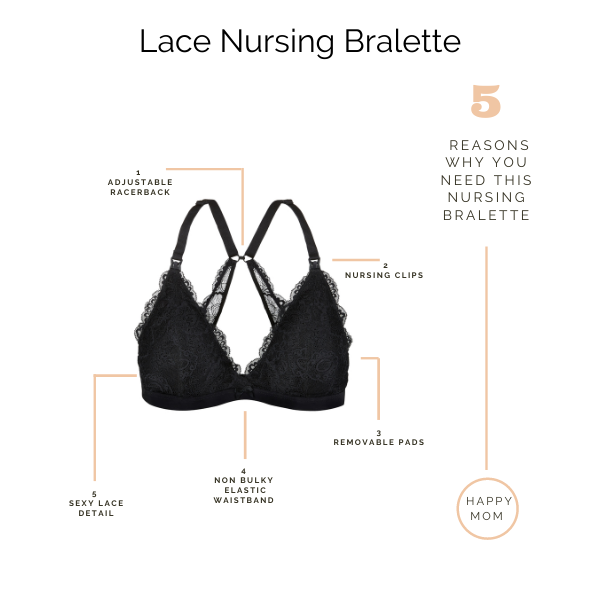 Black Lace Nursing Bralette 2.0