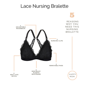 Black Lace Nursing Bralette 2.0