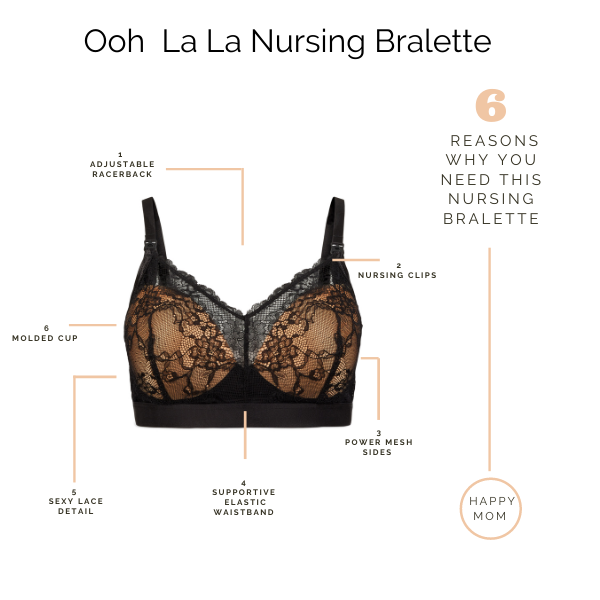 Ooh La La Nursing Bralette (Black/Nude)