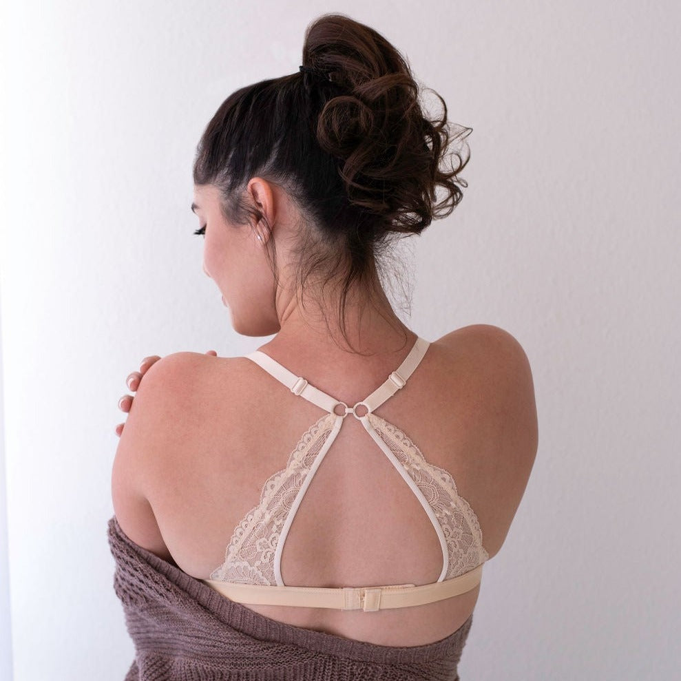 nude racerback bralette bra oh la lari